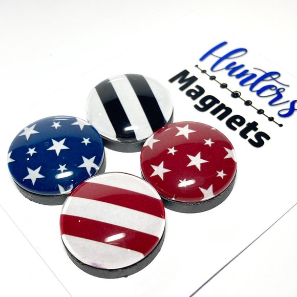 Set of 4 Magnets - Stars & Stripes Glass Refrigerator Kitchen Whiteboard - Picture 3 of 3